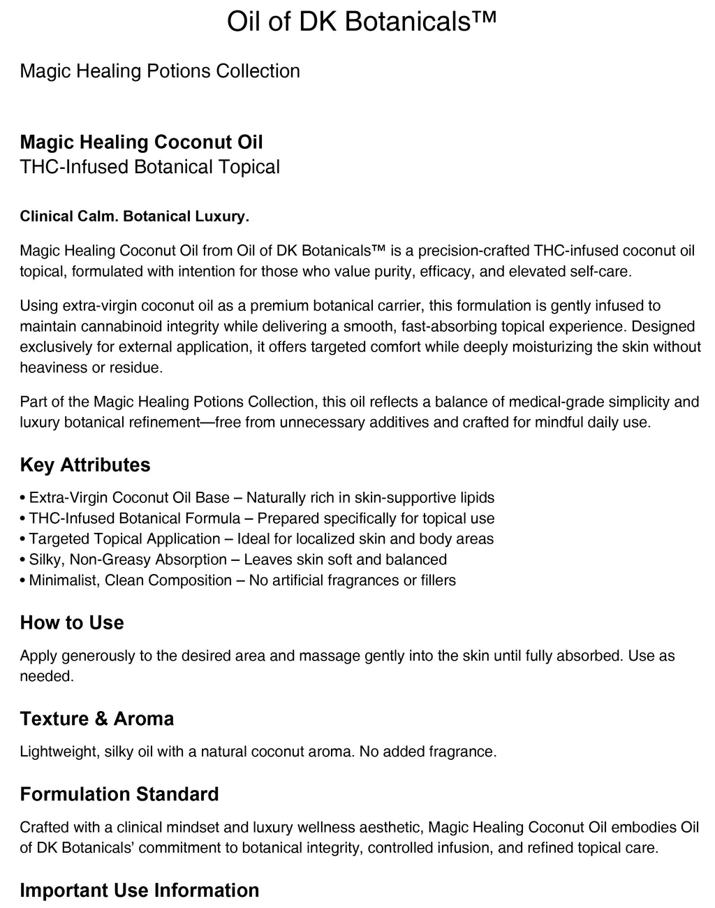 Magic Healing Oil (2 oz bottle)